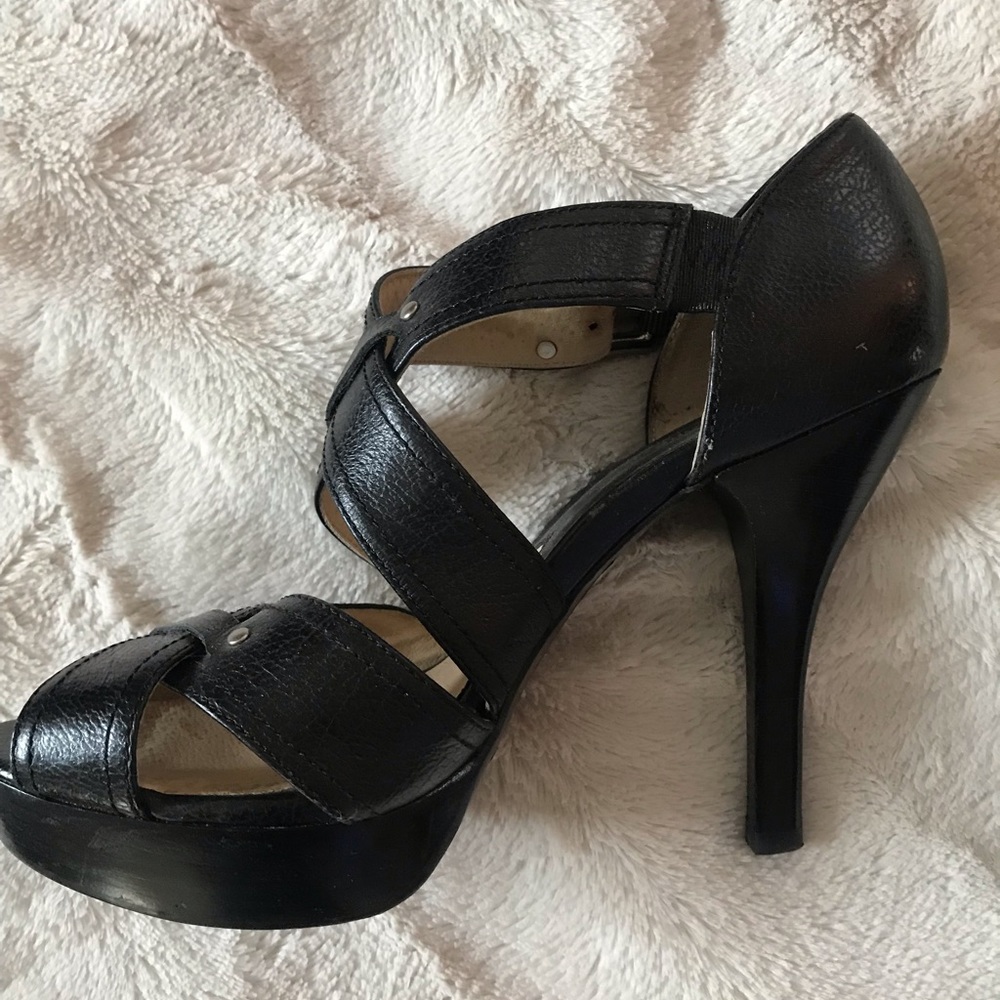 Michael Kors Black strapping platform heels